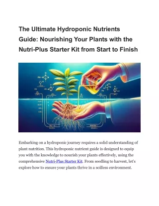 The Ultimate Hydroponic Nutrients Guide