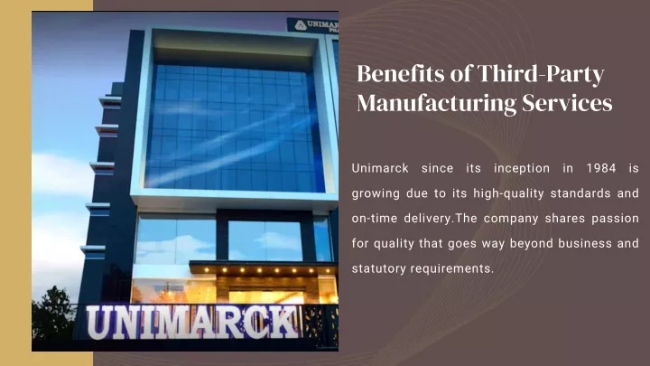 benefits of third party manufacturing services