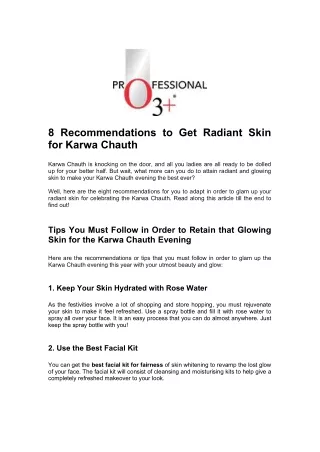 8 Tips for Radiant Karwa Chauth Skin