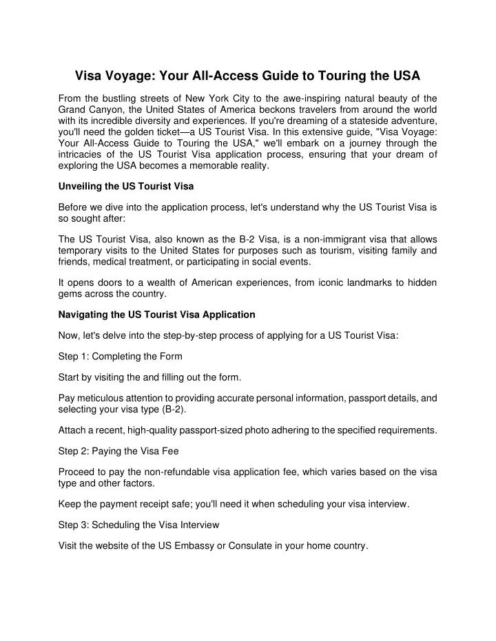 visa voyage your all access guide to touring
