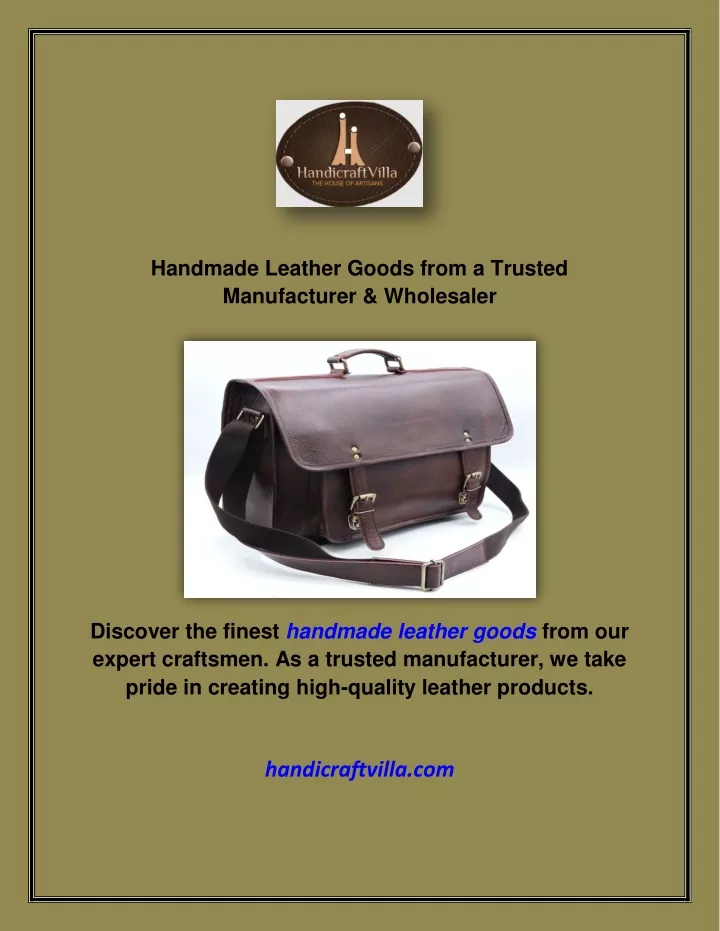 handmade leather goods from a trusted