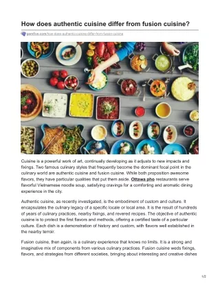 how does authentic cuisine differ from fusion