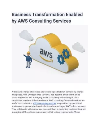 business transformation enabled by aws consulting