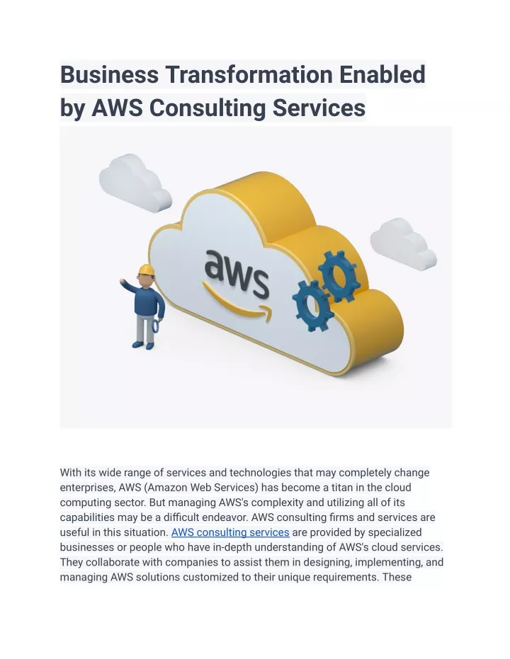 business transformation enabled by aws consulting