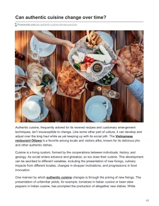 can authentic cuisine change over time