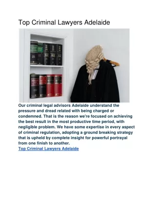 Top Criminal Lawyers Adelaide