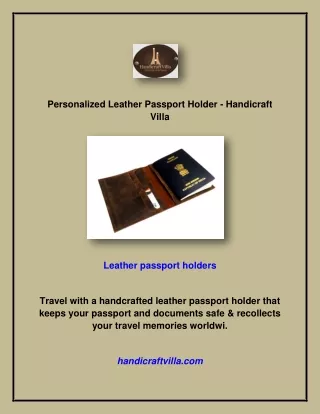 Personalized Leather Passport Holder - Handicraft Villa
