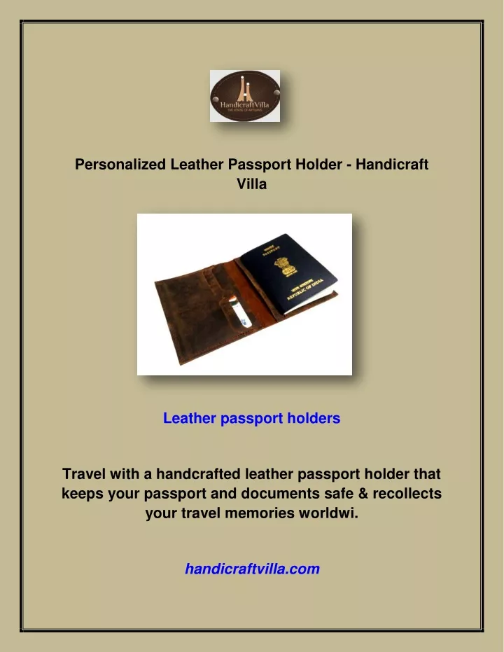 personalized leather passport holder handicraft