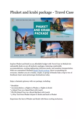 Phuket and krabi package - Travel Case