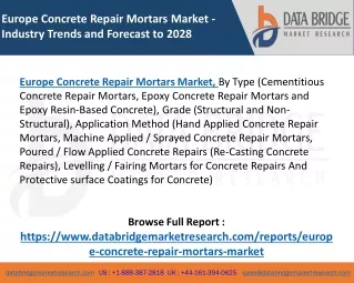 Europe Concrete Repair Mortars Market - Industry Trends and Forecast to 2028