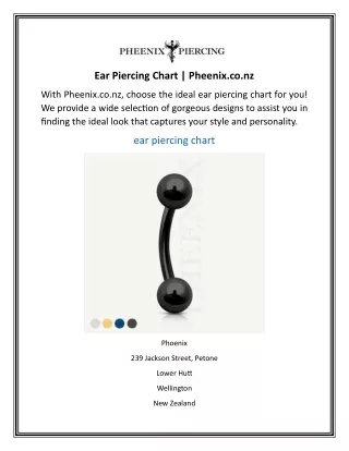 Ear Piercing Chart  Pheenix.co.nz