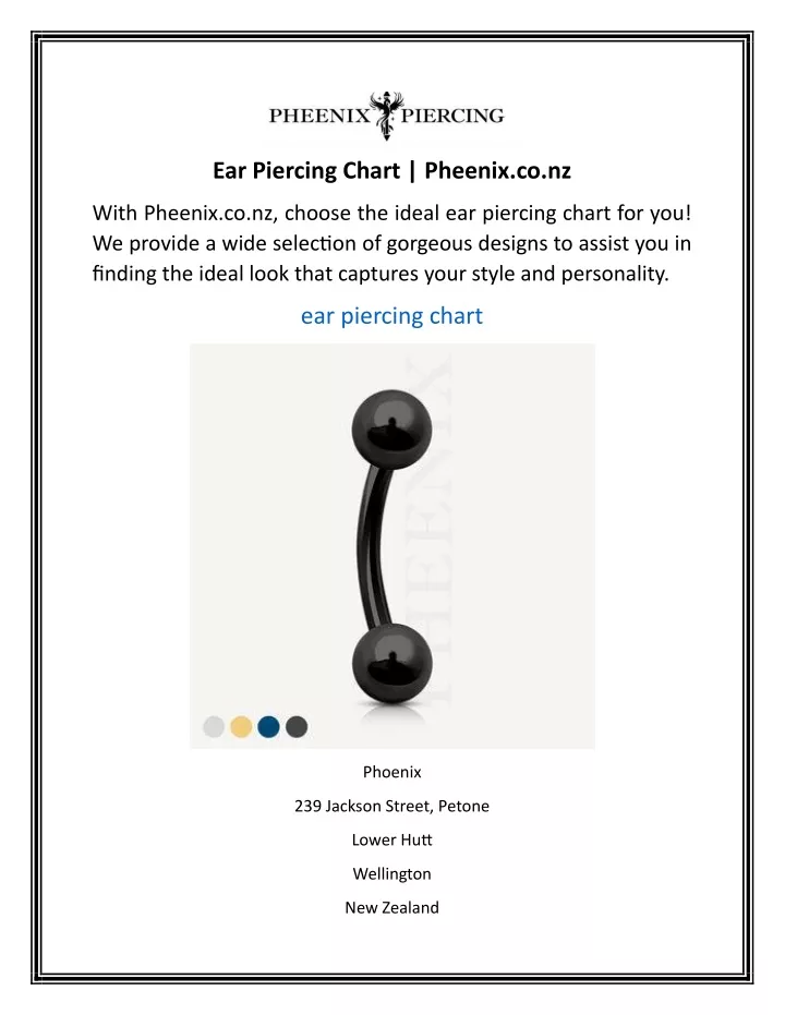 ear piercing chart pheenix co nz