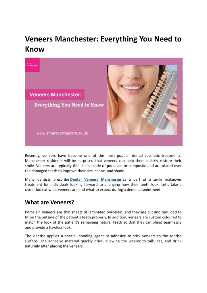 veneers manchester everything you need to know