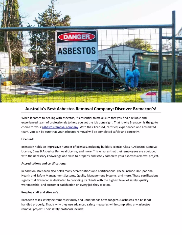 australia s best asbestos removal company