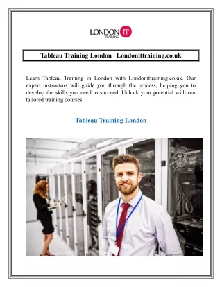 Tableau Training London  Londonittraining.co.uk