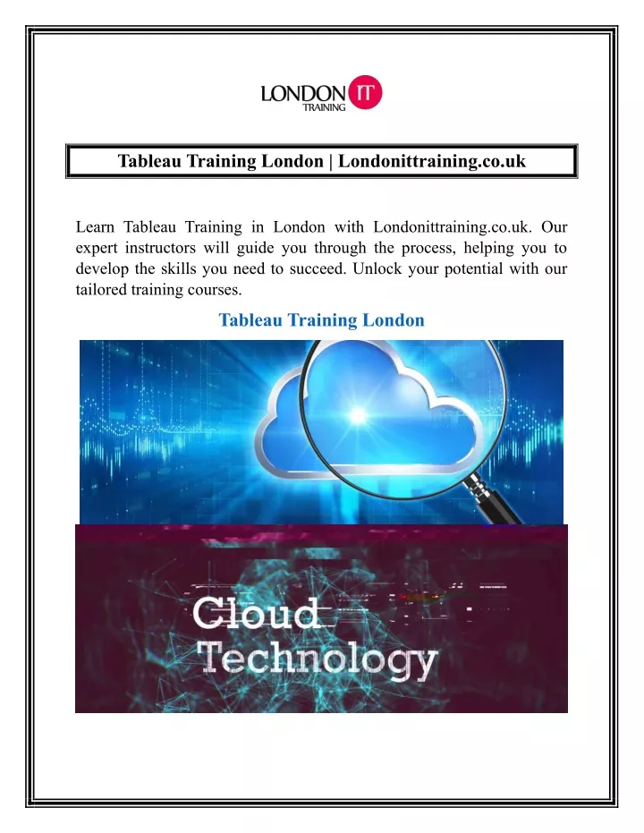 tableau training london londonittraining co uk