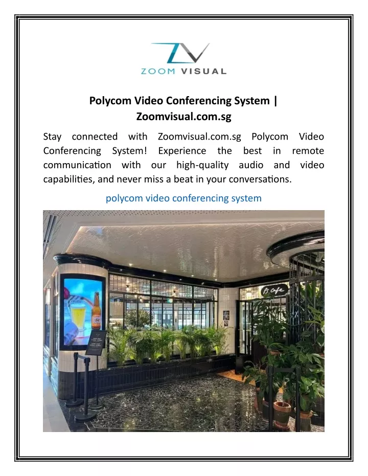 polycom video conferencing system zoomvisual