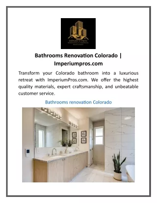 Bathrooms Renovation Colorado  Imperiumpros.com