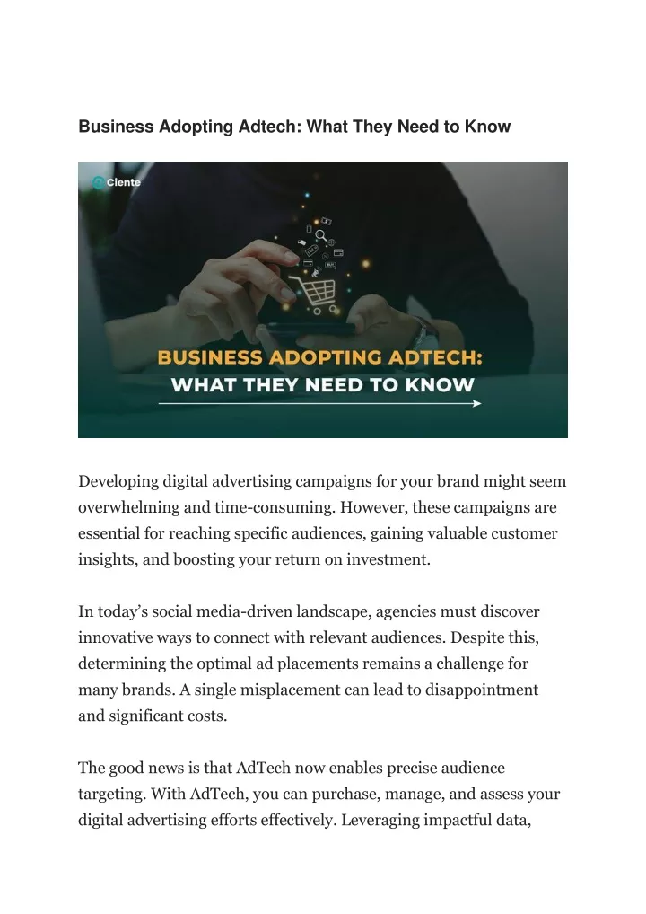 business adopting adtech what they need to know