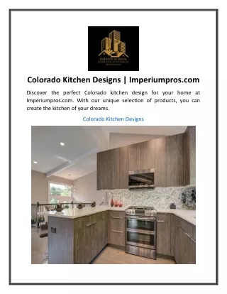 Colorado Kitchen Designs  Imperiumpros.com