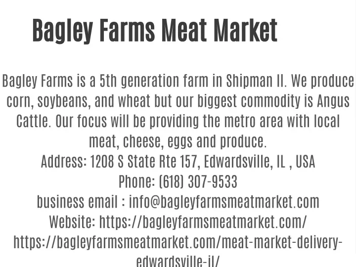 bagley farms meat market