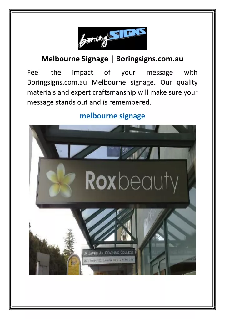 melbourne signage boringsigns com au