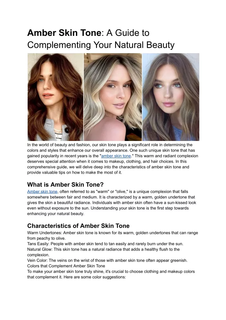 amber skin tone a guide to complementing your