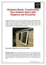 Windows Sheds Transforming Your Outdoor Space with Elegance and Versatility - slide 1
