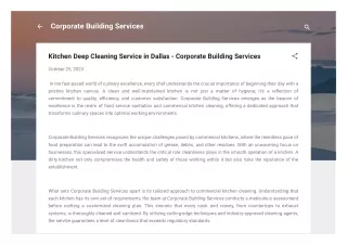 Kitchen Deep Cleaning Service in Dallas - Corporate Building Services