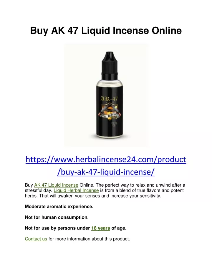 buy ak 47 liquid incense online
