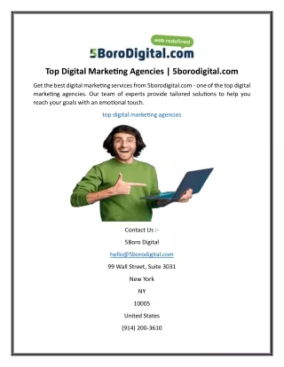 Top Digital Marketing Agencies  5borodigital.com