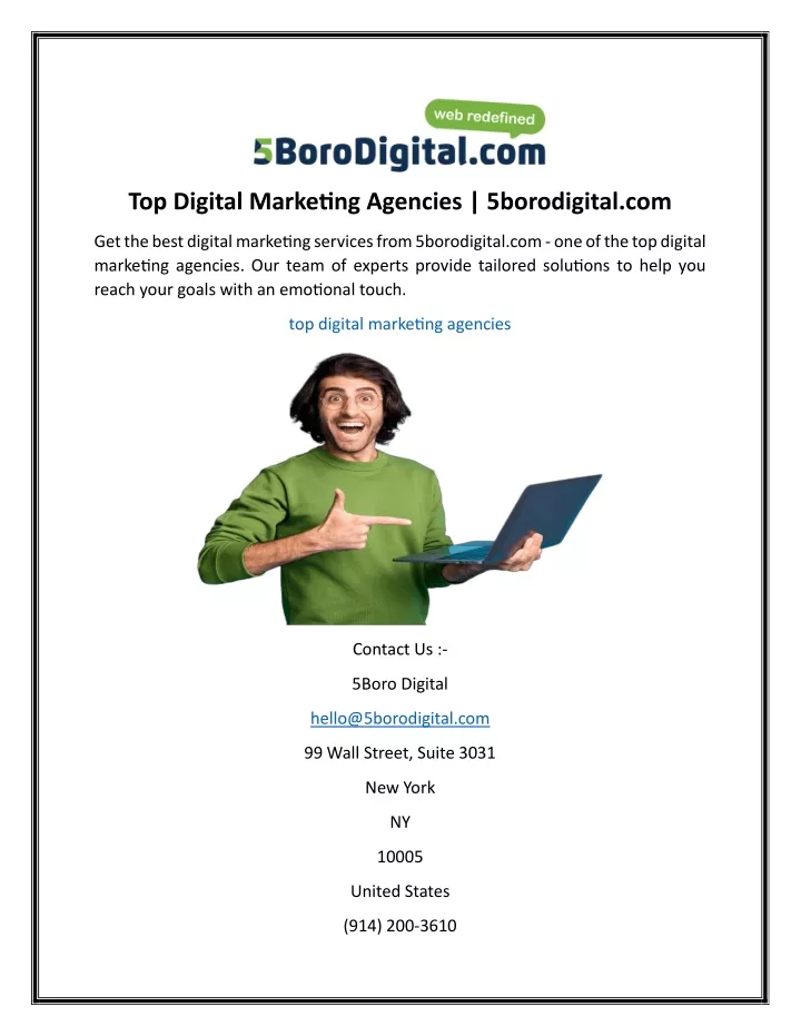 top digital marketing agencies 5borodigital com