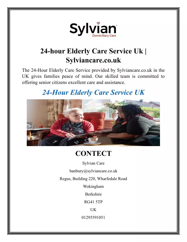 24 hour elderly care service uk sylviancare co uk