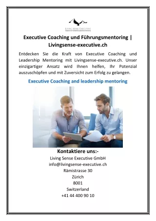 Executive Coaching und Führungsmentoring  Livingsense-executive.ch
