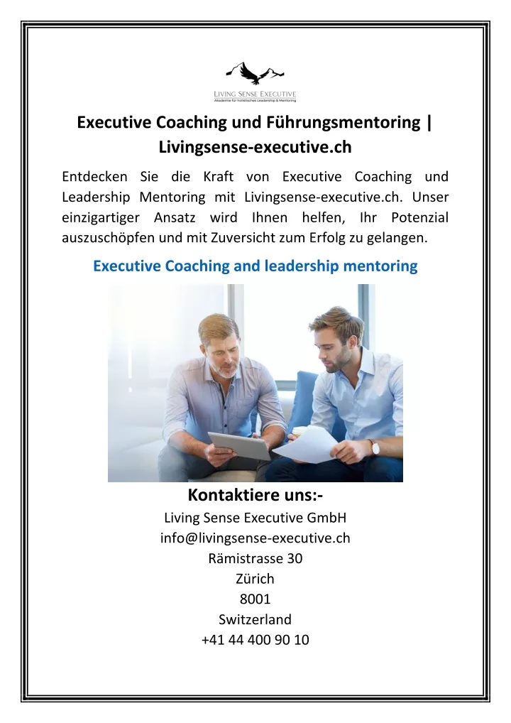 executive coaching und f hrungsmentoring
