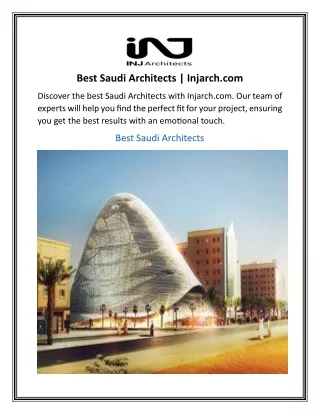Best Saudi Architects  Injarch