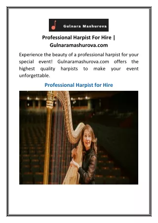 Professional Harpist For Hire  Gulnaramashurova.com