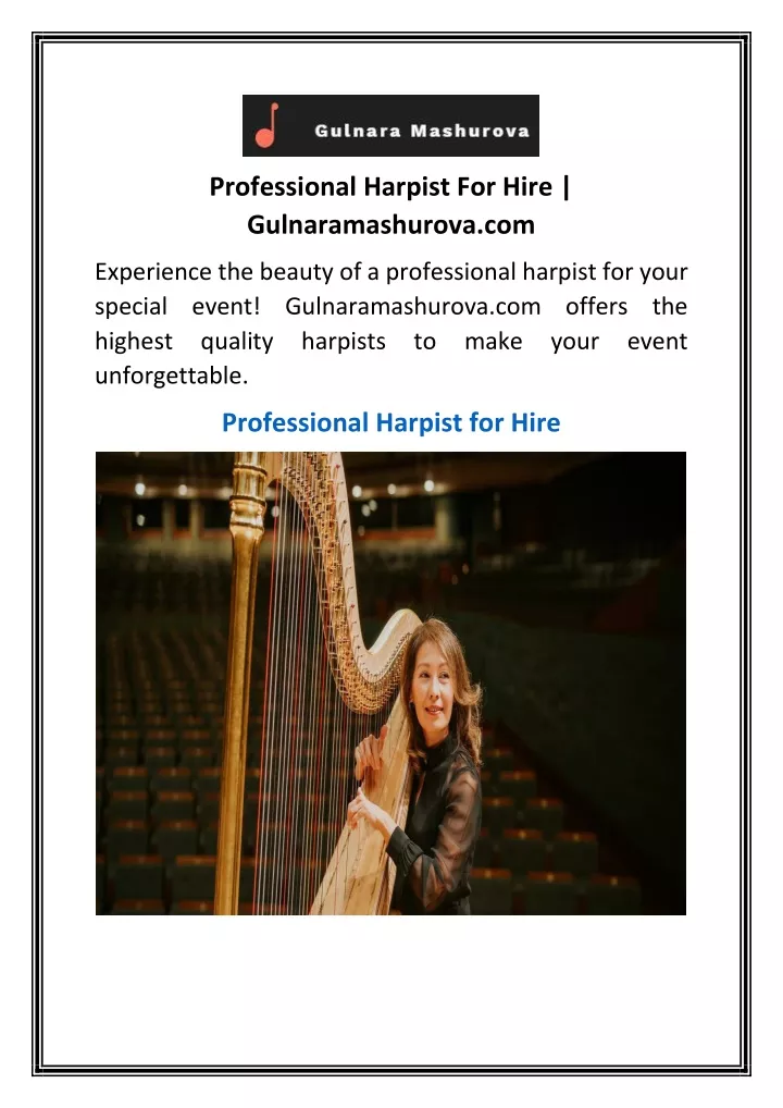 professional harpist for hire gulnaramashurova com