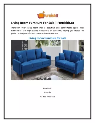 Living Room Furniture For Sale | Furnishit.ca