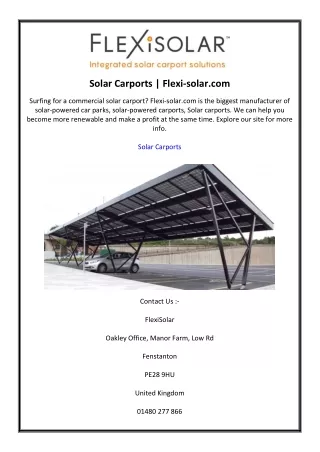 Solar Carports  Flexi-solar.com