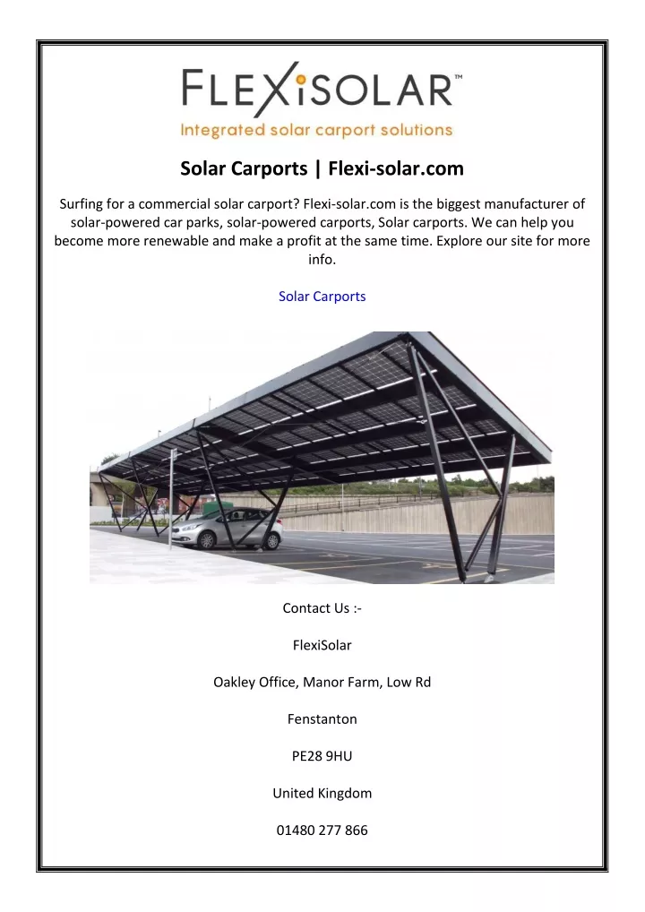 solar carports flexi solar com