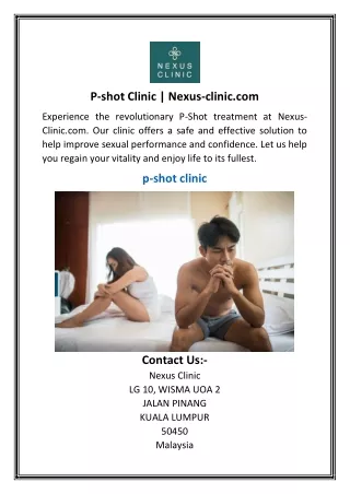 P-shot Clinic  Nexus-clinic.com