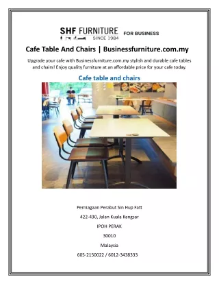 Cafe Table And Chairs | Businessfurniture.com.my