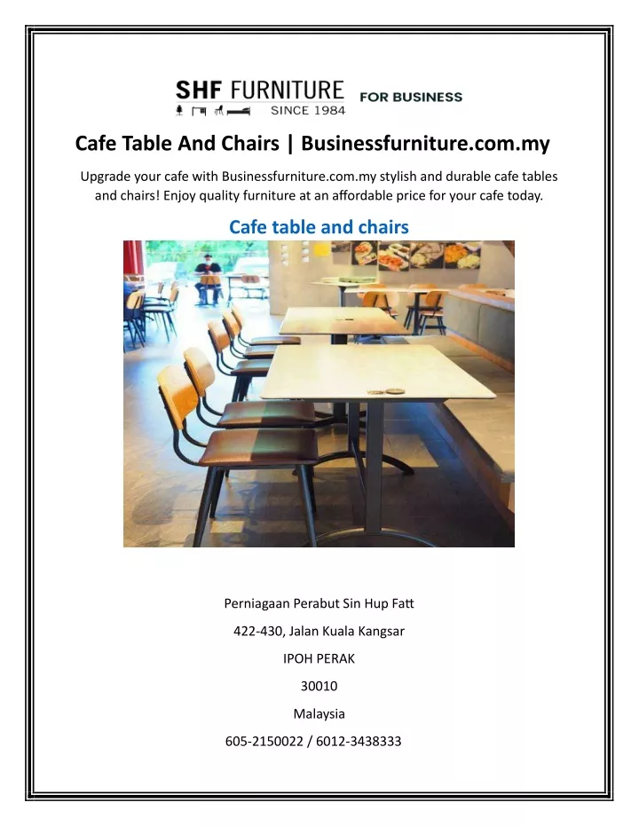 cafe table and chairs businessfurniture com my