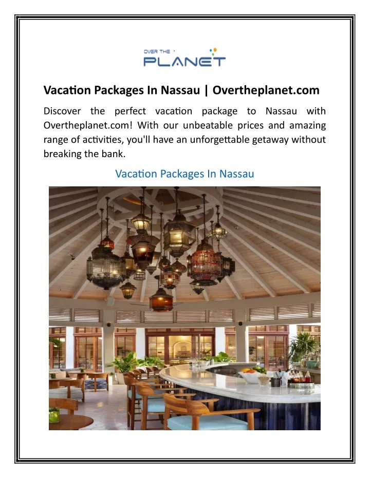vacation packages in nassau overtheplanet com