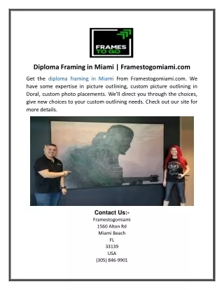 Diploma Framing in Miami