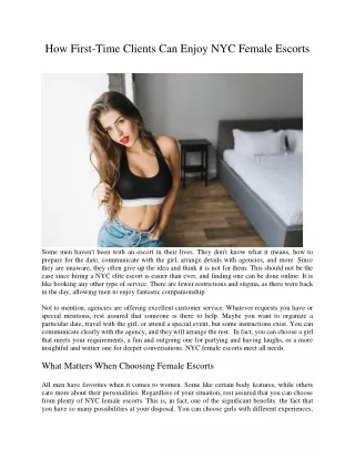 how first time clients can enjoy nyc female