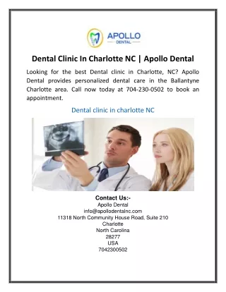 Dental Clinic In Charlotte NC