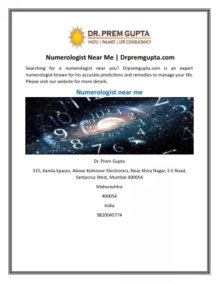 Numerologist Near Me | Drpremgupta.com