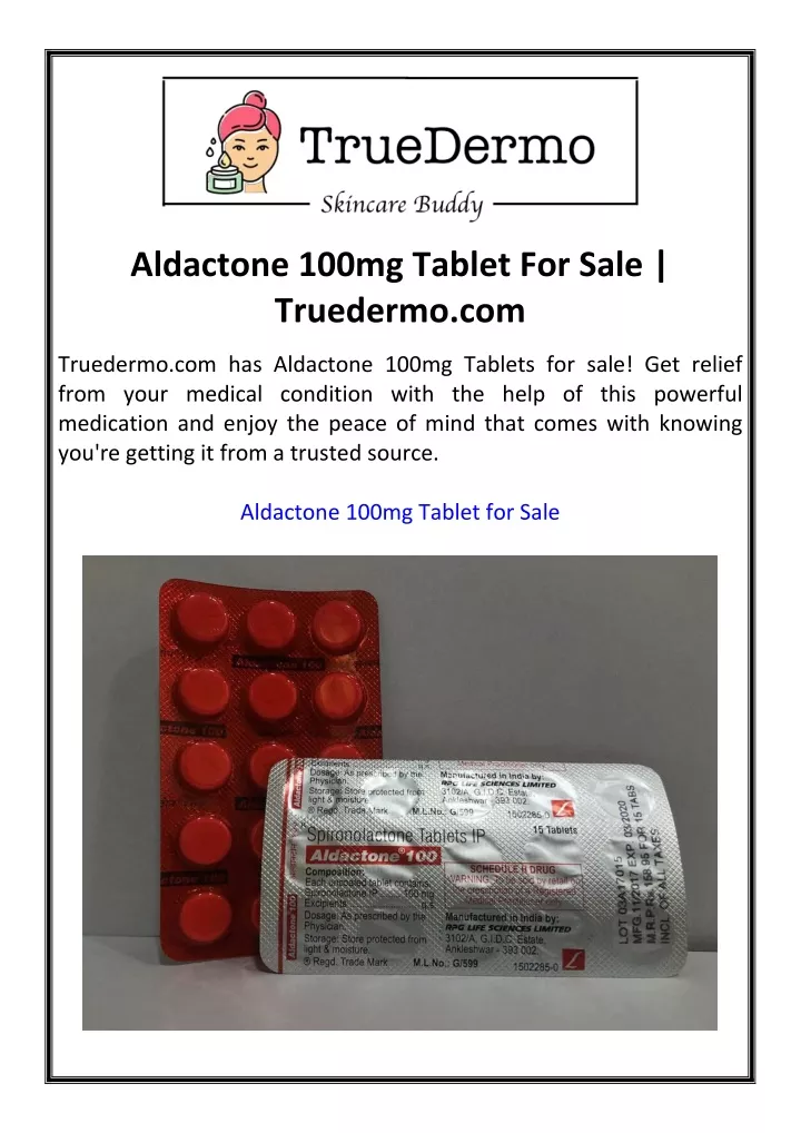 aldactone 100mg tablet for sale truedermo com